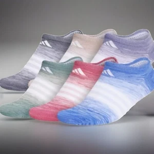 Adidas Aeroready Compression Women' Superlite 6 Pack Multi Colored Stripes Socks - Picture 1 of 7
