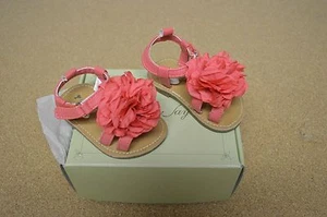 New in Box Sarah Jayne Lil Flower Coral Girl's Baby Sandals - Picture 1 of 4