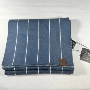 Bufanda Simply Noelle a Rayas Para Hombre Nueva Con Etiquetas Azul Marino/Blanco Moda - Imagen 1 de 7