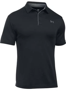 Under Armour Mens Tech Pro Performance Golf Polo Loose Fit 2XL T-shirt Black - Picture 1 of 5