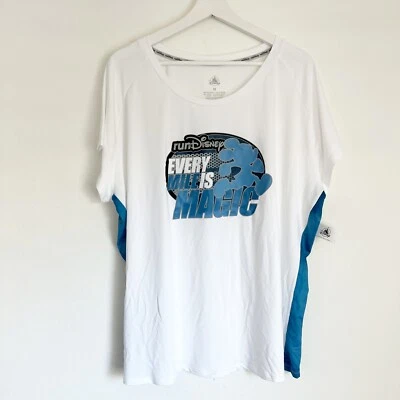 NUEVO CON ETIQUETAS Camisa RunDisney Every Mile Is Magic Maratón Fin de Semana Mickey Blanco Azul 1X Foto 1 de 4