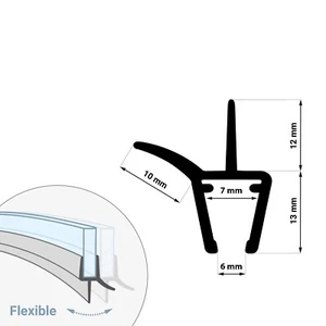 DK13 Guarnizione Doccia per Porte Doccia Semicircolari 6 mm - Profilo Doccia Idrorepellente - Foto 1 di 6