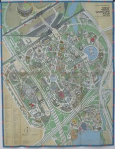 Hermann Bollman Vogelperspektive Bildkarte NEW YORK WELTAUSSTELLUNG 1964 - Bild 1 von 16