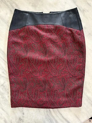 Falda Jaquard The Limited Paisley Roja/Dorada Nueva Talla 2 DAÑADA SOLO PARA TELA Foto 1 de 4