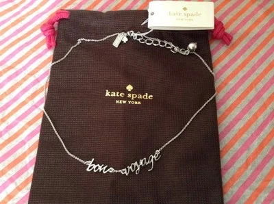 全新原装包装 KATE SPADE BON Voyage 镀银项链-WBRU7947 — 第 1/4 张图片