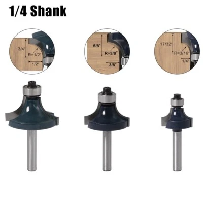 Round Over Router Bit Router Bit Router Bit With Bearing 1/4 Shank For Woodwork - Image 1 of 4