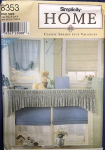 Simplicity Sewing Pattern 8353 - Home Classic Shades Plus Valances Uncut FF - Picture 1 of 2