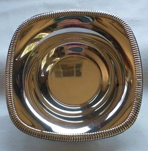 GORHAM NEWPORT PLATO DE PLATA CUENCO DE BOMBÓN CUADRADO BORDE CON CUENTAS, YC7725 o YB725 - Imagen 1 de 5