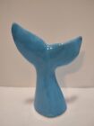 Rare Privilege International Blue Ceramic Whale Tail 7 x 4 x 10.5 in VHTF 
