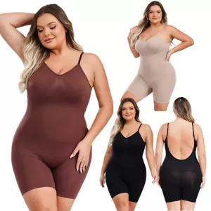 Damen Shapewear Bodycon Bodysuit Sexy Overall Slim Fit Unterwäsche Boyshorts - Bild 1 von 44
