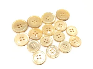 SET 14 BOTTONI MADREPERLA UOMO BEIGE - Picture 1 of 1