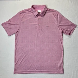 Greg Norman Men's Play Dry Pink Polka Dot Performance Golf Polo Sz L - Picture 1 of 12