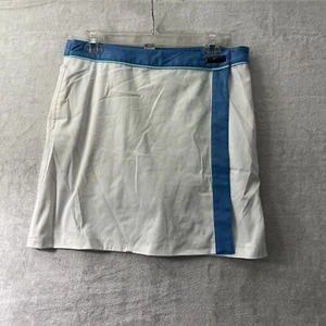 Greg Norman Womans Skirt Skort White 8 Solid Zip Polyester Blend Short - Picture 1 of 8