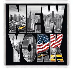 New York Bw View Fridge Magnet Souvenir Calamita Frigorifero - Bild 1 von 1