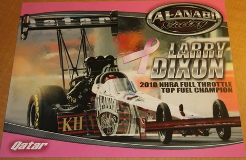 2011 Larry Dixon Al-Anabi Racing "Pink" Breast Cancer Top Fuel NHRA postcard Cover