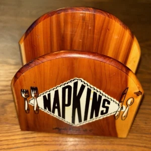 VTG Wooden Napkin Holder Myrtle Beach SC Tourist Souvenier Mid Century Retro 60s - Picture 1 of 3