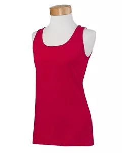 Gildan Ladies' Softstyle 4.5 oz. 100% Cotton Deluxe Fitted Tank G642L S-2XL - Picture 1 of 7