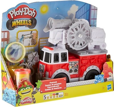 PLAY-DOH WHEELS Feuerwehrauto Mit 5 Farben In 57g Dosen Neu In Der Verpackung - Bild 1 von 3
