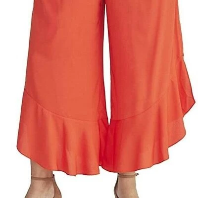 Pantalones para mujer Rachel Rachel Roy rojos talla 1X Giorgia volantes elásticos $95 nuevos con etiquetas Foto 1 de 4