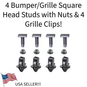 4 GRILLE CLIPS & 4 GRILLE/BUMPER SQUARE HEAD STUDS WITH NUTS! FOR RAM 1500 ETC - Bild 1 von 7