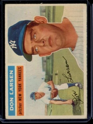 1956 Topps #332 Don Larsen Yankees Back Wrinkle ОЧЕНЬ ХОРОШЕЕ СОСТОЯНИЕ+ СМОТРИТЕ! - Изображение 1 из 2