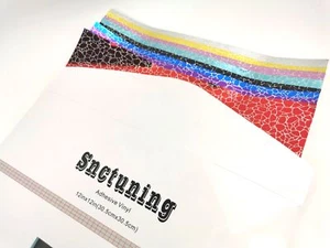Snc Tuning Quality Holographic Stone Vinyl Sticker Sheet 8 Pack Assorted 12"X12" - Picture 1 of 12