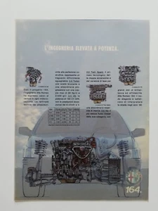 Clipping Pubblicità Advertising 1989 ALFA ROMEO 164 Ingegneria Elevata a Potenza - Picture 1 of 4