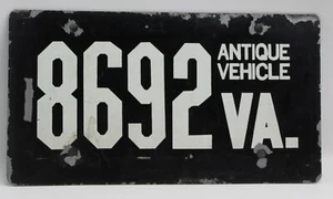 Antikes Virginia Nummernschild Display Schwermetallschild - Bild 1 von 2