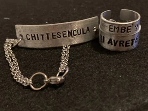 Set Bracciale A Catena (18 Cm c.ca) 2 anelli (6 Cm c.ca) A Parole Tue Creazioni - Foto 1 di 4