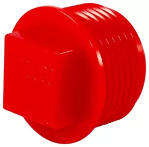 Menge 2 Verschlüsse P-68H 3/4" Gewinde quadratisch rot Rohr Fitting Leckschutz NEU - Bild 1 von 4