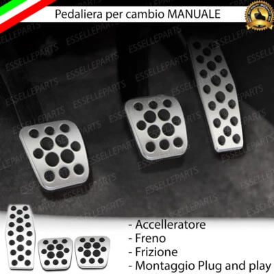 KIT COPRIPEDALI PEDALIERA PER CAMBIO MANUALE IN ALLUMINIO OPEL ASTRA J STILE OPC - Immagine 1 di 4