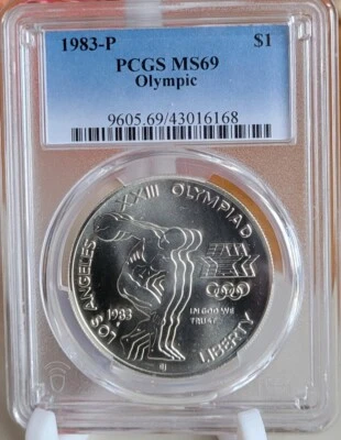 1983-P PCGS MS69 Olympic Commemorative Dollar New PCGS - Image 1 of 2