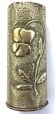 OBJET DE POILU DOUILLE 1917 PENSÉE SOUVENIR DE AIN OBJET DE TRANCHÉE TRENCH ART - Photo 1/4