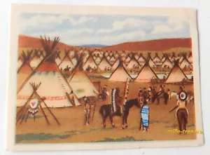 Image CHROMO Chocolat MARTOUGIN Le Camp de SITTING BULL N°68 Album SITTING BULL - Foto 1 di 2