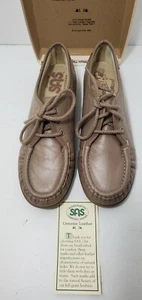 SAS Women"s Shoes Size 6.5 M Siesta Lace Up Loafer Leather Mocha - Picture 1 of 9