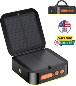 5200mAh Solar Camping Lantern, Collapsible Solar LED Lamp Portable Waterproof US - Picture 1 of 7