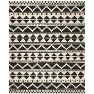 SAFAVIEH Dhurries DHU110A Handwoven Black / Ivory Rug - Picture 1 of 17