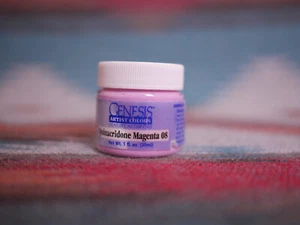 Vtg Genesis Artist Heat Set Oil Quinacridone Magenta 08 1oz Heat Set Paint Doll - Picture 1 of 4