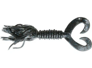 Big Bites Baits Double Tail Skirted Grub 5" – Black Blue Flake - Picture 1 of 3