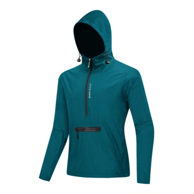 WOSAWE Men Reflective Cycling Hooded Windproof Jackets Storable Sport Activewear - Image 1 of 4