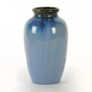 Fulper Keramik Vase 5,75" blau Flammenglasur Form 839 Kunsthandwerk - Bild 1 von 5