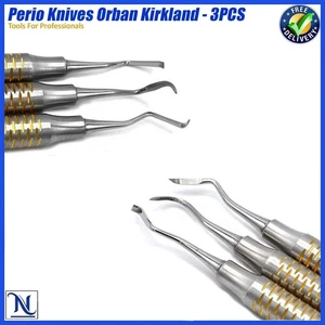Set Of 3 Periodontal Knife Kirkland Gingivectomy Orban, Buck,Tunneling Knives - Picture 1 of 8