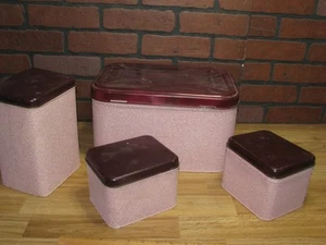 Vtg 60s Metal Kitchen Canister Set of 4 Cheingo Housewares. - Picture 1 of 13