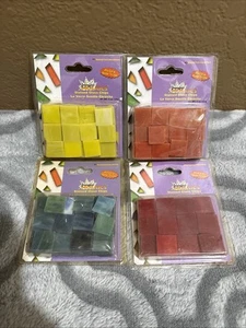 Lote de 4 vidrieras de mosaico Jennifer's azulejos cuadrados de 3/4" varios colores - Imagen 1 de 7