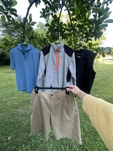 MENS LULULEMON & UA MENS GOLF BUNDLE /LOT | SZ 32 & SMALL | 3 TOPS, 1 SHORT - Picture 1 of 14
