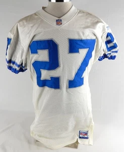 1998 Detroit Lions Mark Carrier #27 Game Used White Jersey 44 424 - Bild 1 von 8