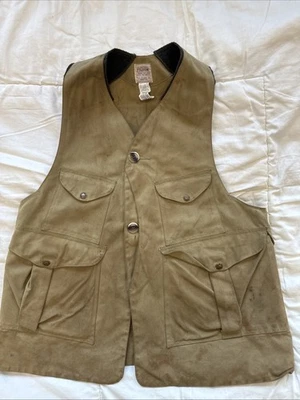 Vintage Filson Tin Cloth Hunting Vest Men's Sz 32 Half Moon Extra long - Image 1 of 4