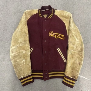 Vintage 1940s-50s H L Whiting Co USC Trojans Varsity Letterman Jacket - Picture 1 of 5