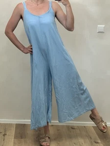 Overall Maxi Träger Wide Leg Hellblau Jeansoptik Onesize bis Gr. 40/42 (O5) H - Bild 1 von 5