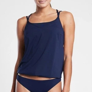 Costume da bagno donna Athleta Seascape Blousy Tankini in abito blu navy - Foto 1 di 8